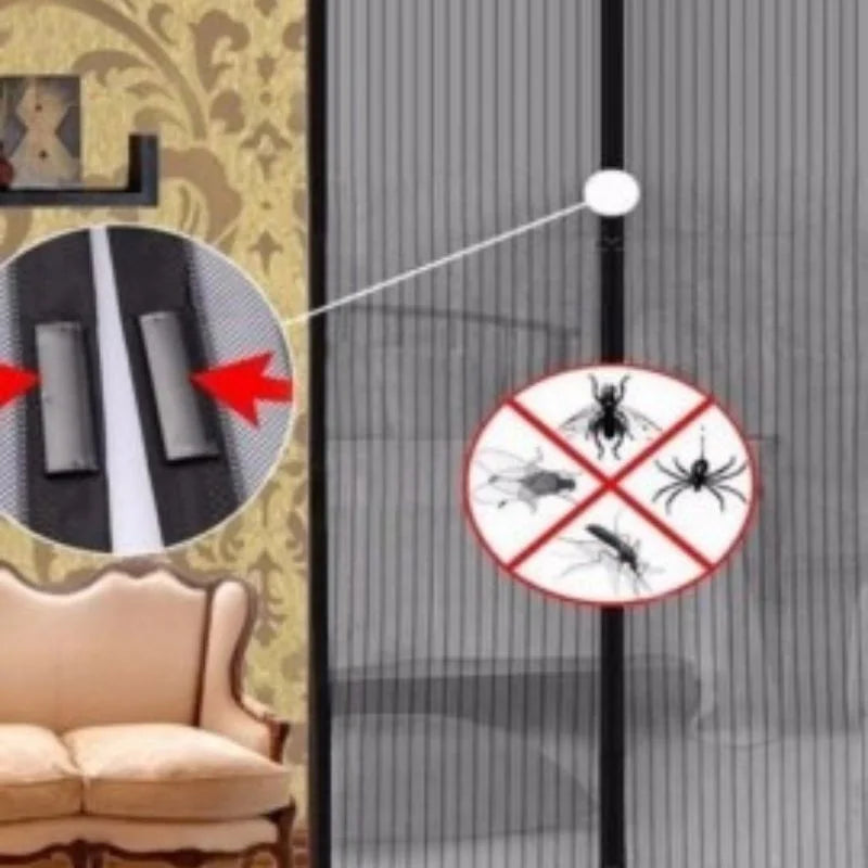 Hands-Free Retractable Magnetic Door Mesh