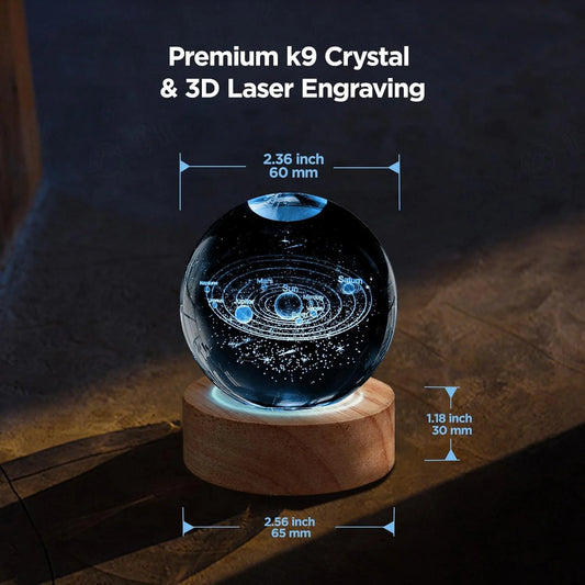 16 Colors Crystal Solar System Lamp