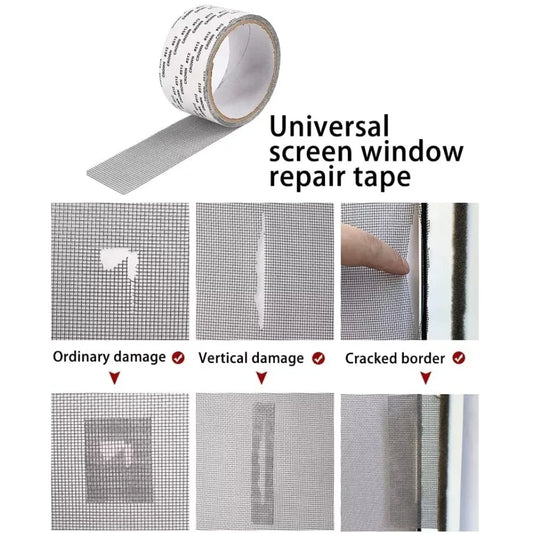 Self-Adhesive Window Screen Repair Mesh Roll Tape (Pack of 3)