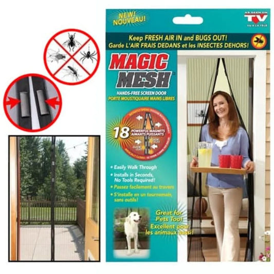 Hands-Free Retractable Magnetic Door Mesh