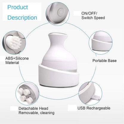 Rechargeable Electric Scalp Massager with 4 Clusters