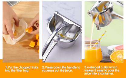 Manual Fruit Juicer & Squeezer Alloy Fruit Press