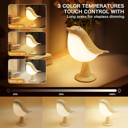 Small Desk Lamp, Bird Cordless Table Lamp