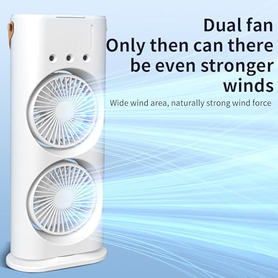 Double Head Mist Fan with Light & Humidifier