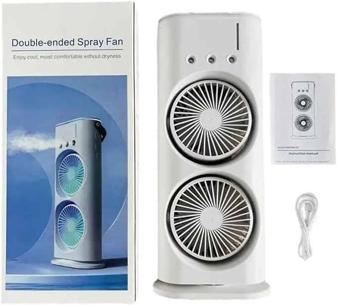 Double Head Mist Fan with Light & Humidifier