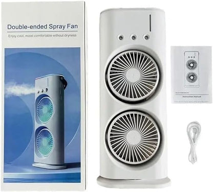Double Head Mist Fan with Light & Humidifier