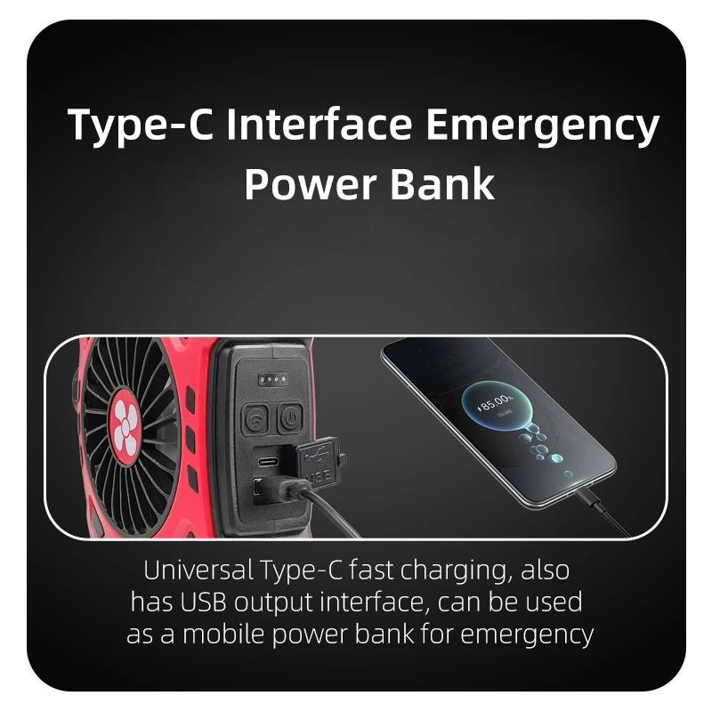 Multipurpose Rechargeable LED Light with Camping Fan