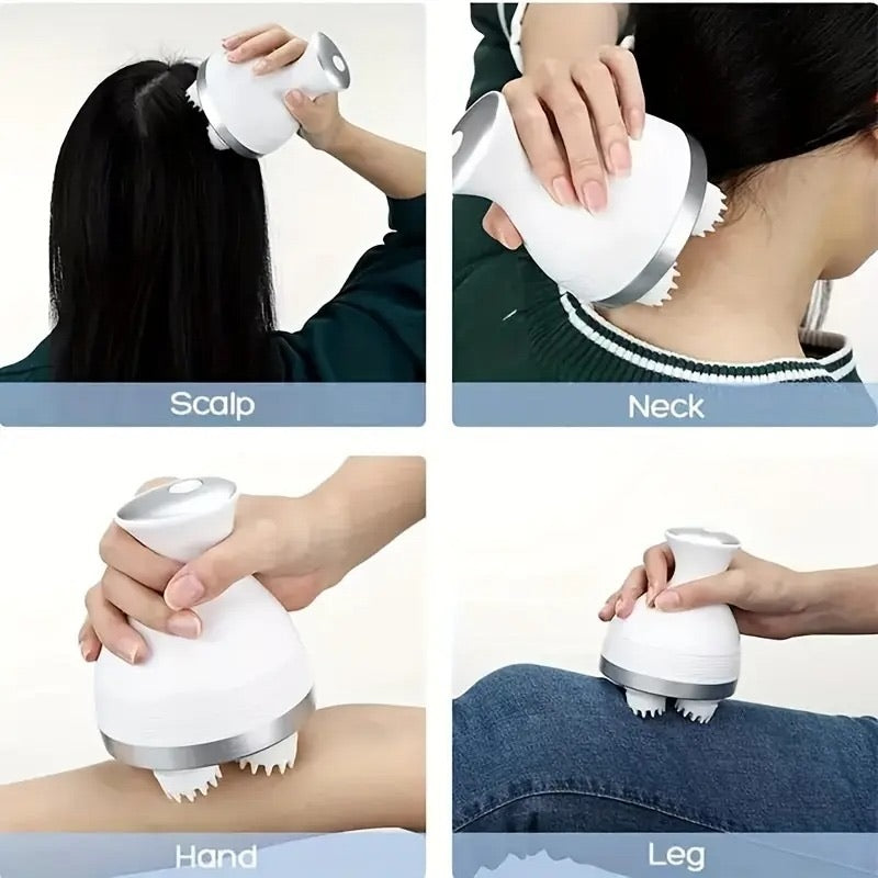 Rechargeable Electric Scalp Massager with 4 Clusters