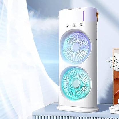 Double Head Mist Fan with Light & Humidifier