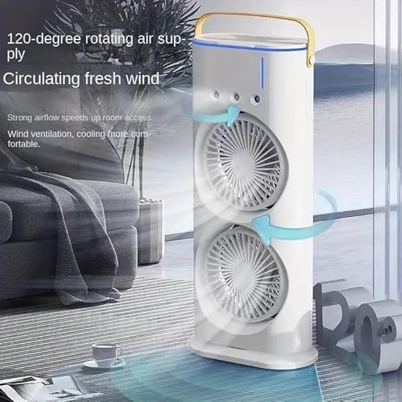 Double Head Mist Fan with Light & Humidifier