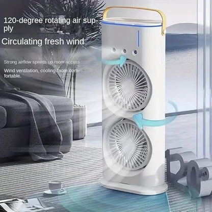 Double Head Mist Fan with Light & Humidifier