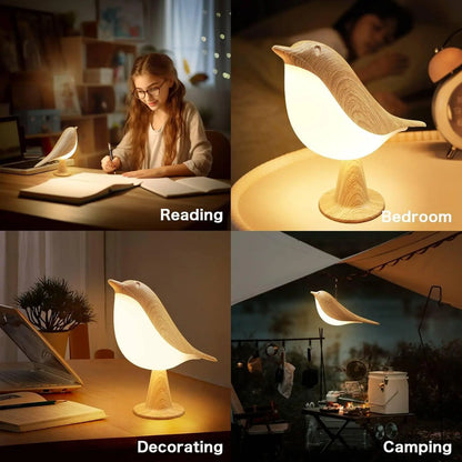 Small Desk Lamp, Bird Cordless Table Lamp