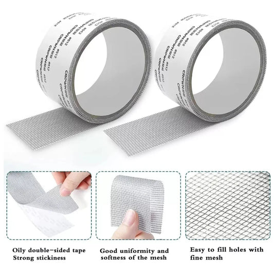 Self-Adhesive Window Screen Repair Mesh Roll Tape (Pack of 3)