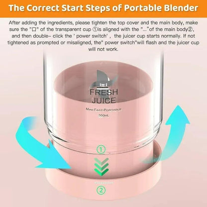 Chargeable 6 Blades 380ml-Portable Juicer Cup & Smoothie Maker