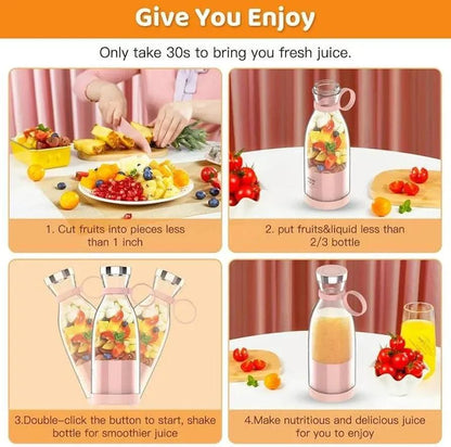 Chargeable 6 Blades 380ml-Portable Juicer Cup & Smoothie Maker