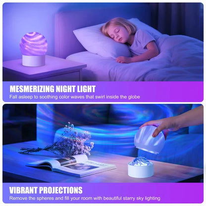 2-in-1 Ocean Wave Projector Light & Aurora Lamp